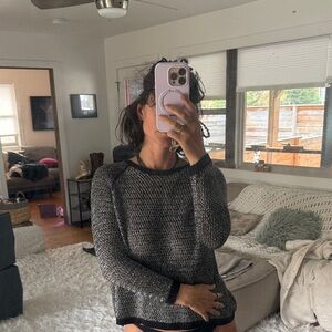 Elegant Black and Gray Women's Sweater